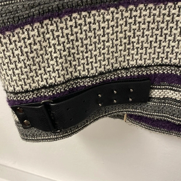 Eleven‎ Paris Women's Moto Wool Jacket Teofil Small Black Gray Purple - Picture 4 of 9